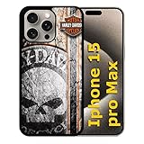 Compatible avec apple Générique Coque pour iphone 15 Pro Max - Motor Moto Harle Davidson - Silicone - Noir
