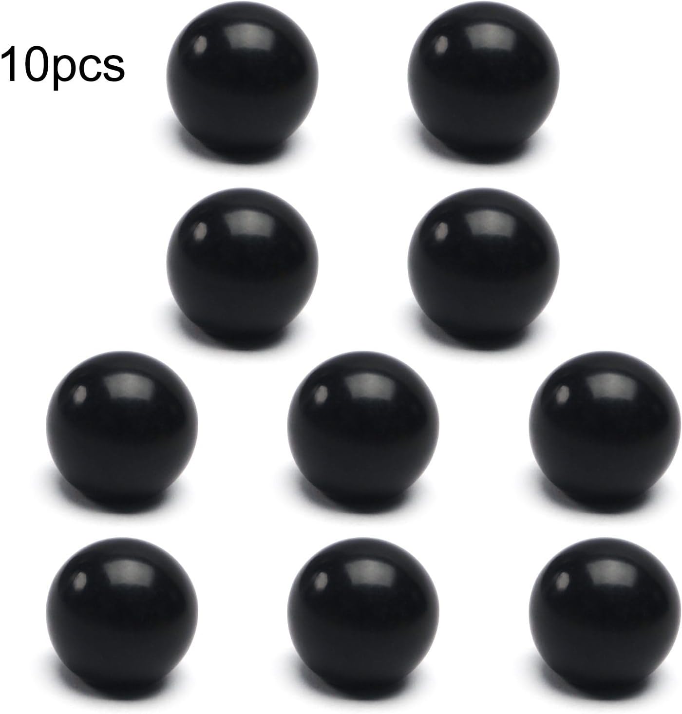 Bettomshin 10Pcs Thermoset Ball Knob M8 Female Thread Bakelite Handle 25mm/0.98" Diameter Spherical Handle Smooth Rim Black for Lawn Mowers Exercise Equipment Machinery Valves Spigots