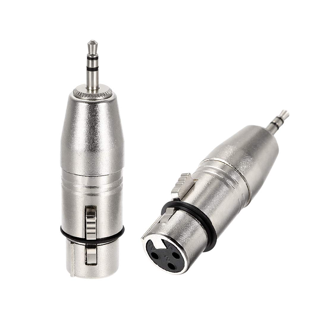 uxcell XLR Female to 1/8 inches Male TRS Adapter,Gender Changer - XLR-F to 3.5mm Coupler Adapters,Microphone Plug in Audio Connector,Mic Female Plug,2pcs