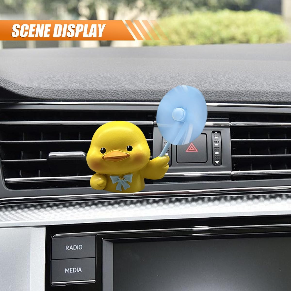 Cute Duck Car Dashboard Air Vent Trim Clip, Funny Rotating Windmill Automotive Air Vent Clip, Cartoon Animal Vehicle Vents Decoration Accessories for Women, Men (Duck) image 4