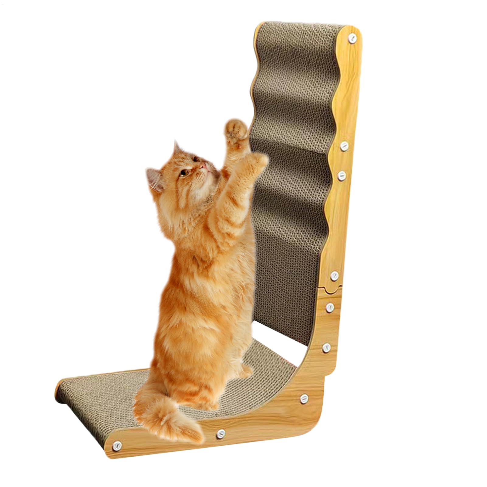 Grattoir à chat en forme de L pour une stimulation mentale et un entraînement en intérieur