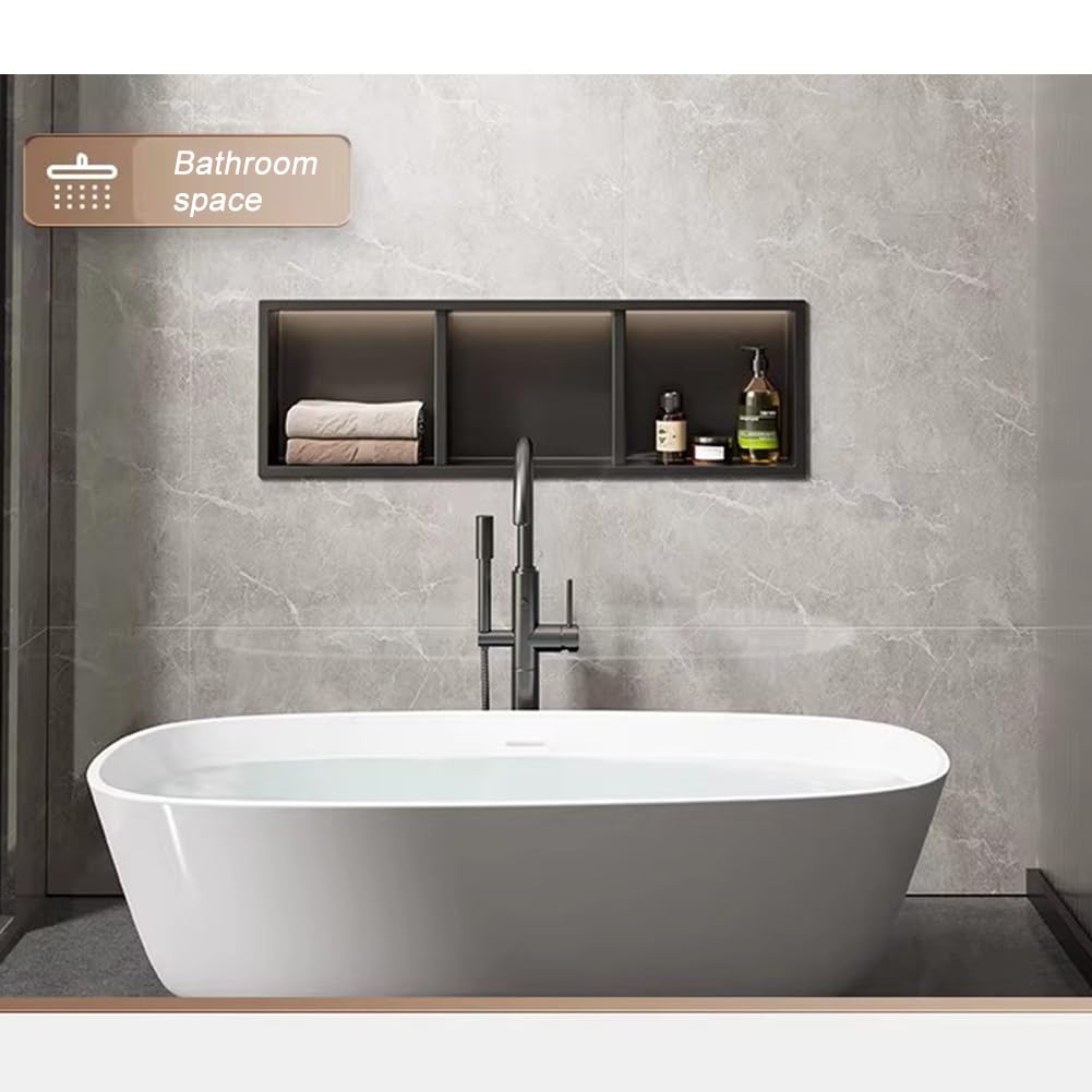 Wpuszczany wodoodporny prysznic - nie wymaga płytki 2/3/4 półka ścienna szafka do przechowywania do dekoracji łazienki 700 x 280 x 125 mm nowoczesny design i łatwa instalacja