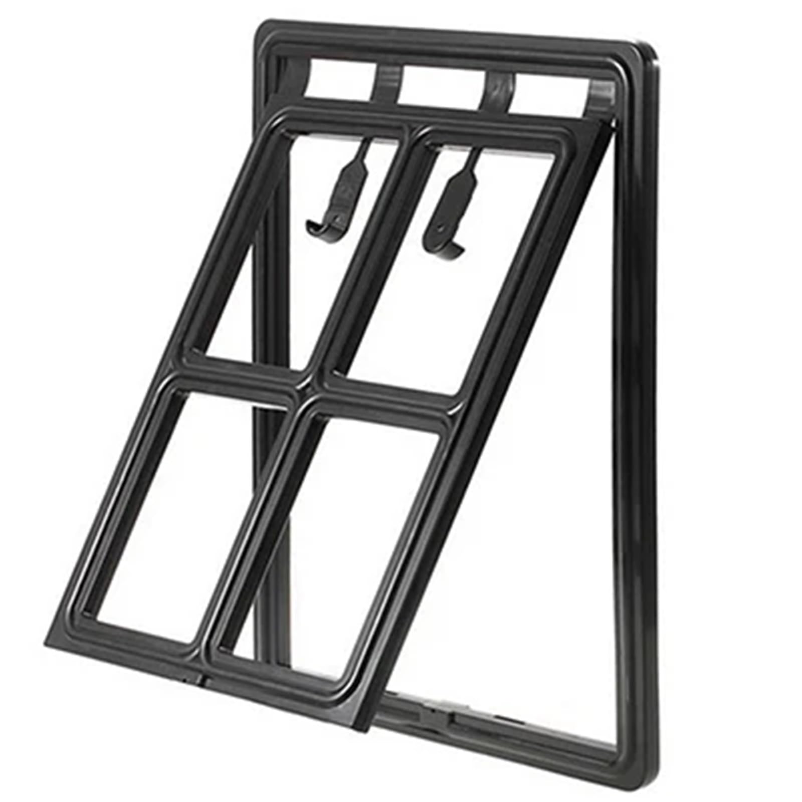 Große Tierklappe Kunststoff-Haustiertür for Hunde, Katzen und Kätzchen, for Bildschirmfenster, Sicherheitsklappe, Tor, Haustiertunnel, Hundezaun, abschließbare Tür for Zuhause(Black,S)