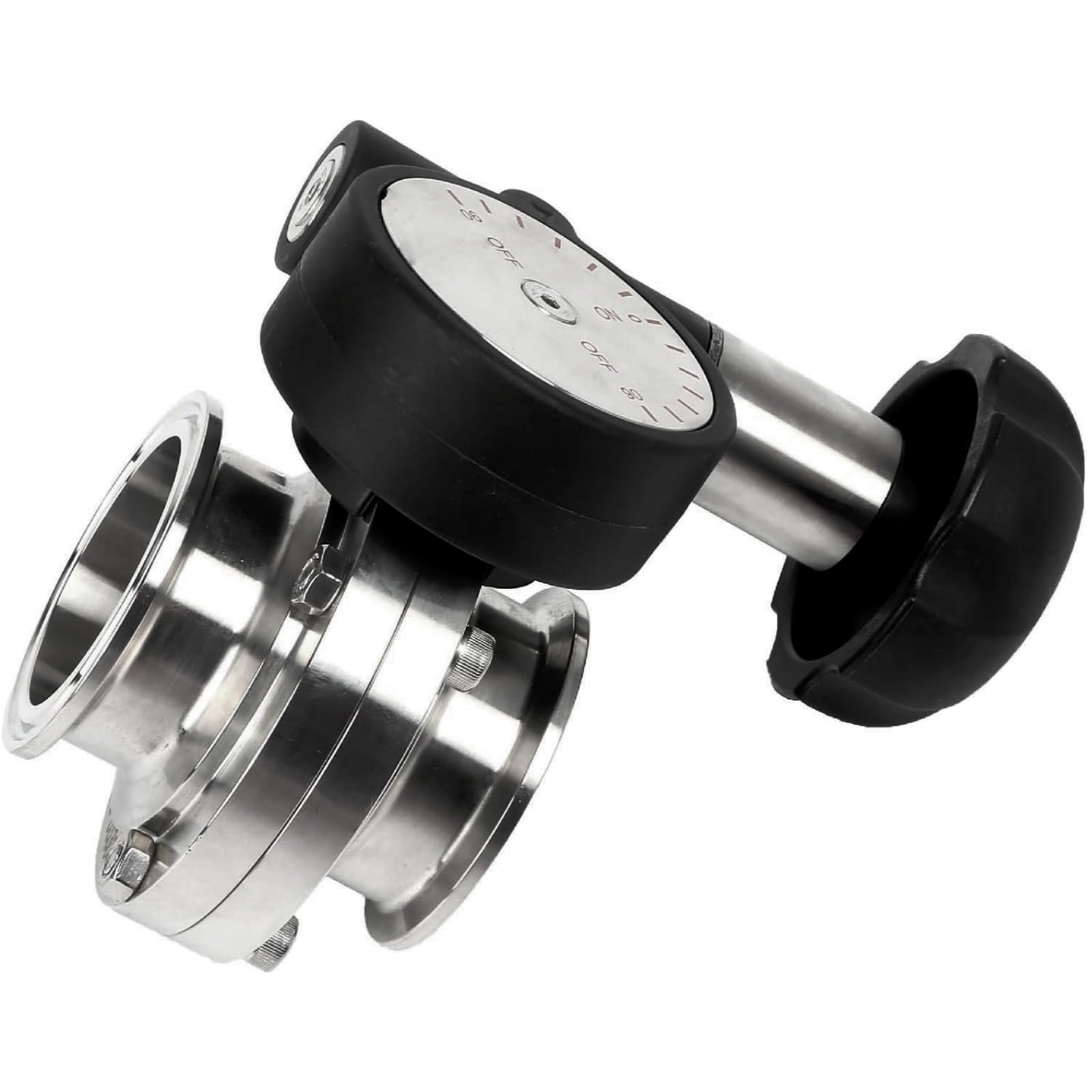 Válvula de liberación rápida con volante microajustable con sello, válvula de triple abrazadera de acero inoxidable for aplicaciones alimentarias, 1 unidad(K64x2In)