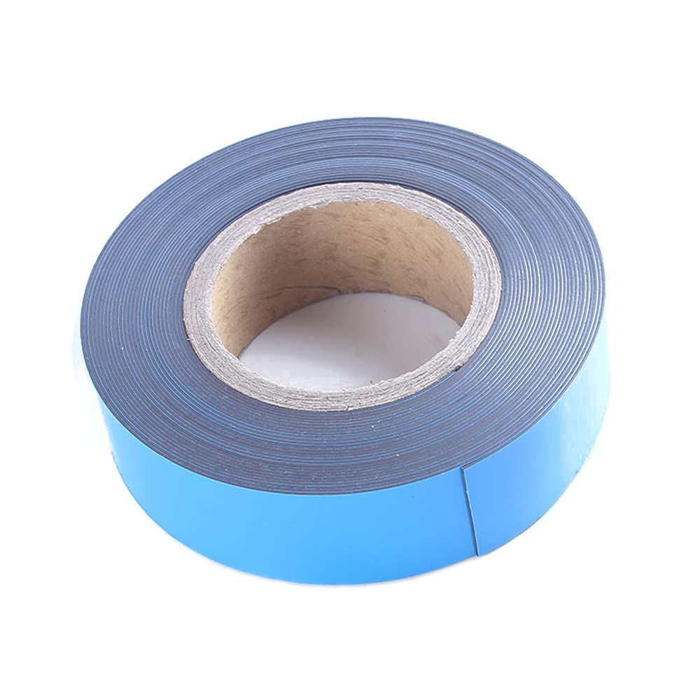 Taśma magnetyczna w rolce, kolorowe paski magnetyczne, suchościeralna tablica graficzna / 40 mm x 90 m taśma do oznaczania linii półek (niebieska)