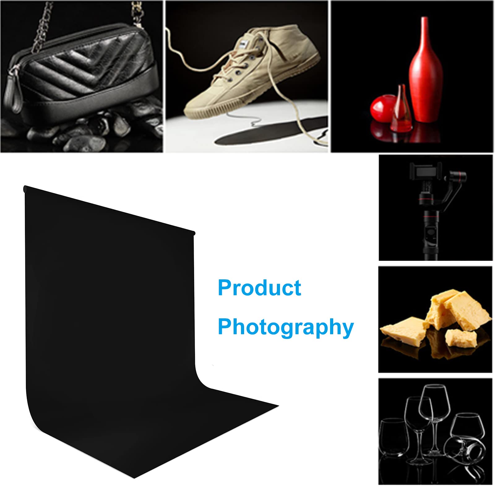 Sfondo Nero per Foto, 2 X 3 M, Portatile, Pieghevole, Lavabile