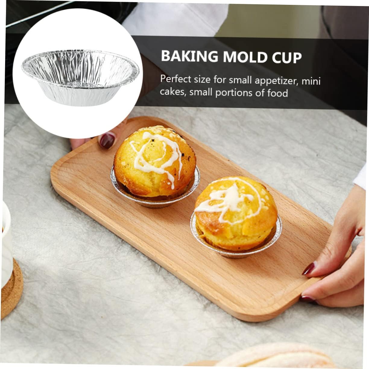 LIFKOME 500pcs Disposable Egg Tart Moulds Tinfoil Tartlet Pans for Easy Baking