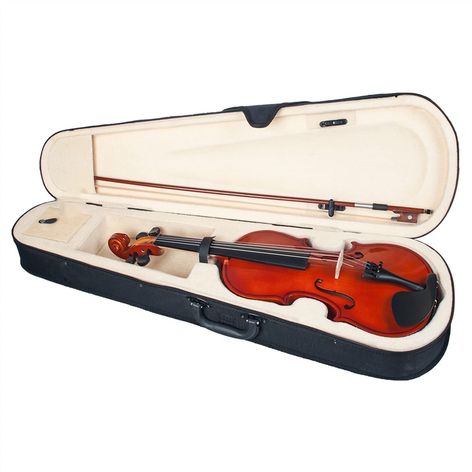 Akustisches Geigen-Set Lindenholz-Körper, Schwarze Massivholzbeschläge Mit Geigenkoffer-Schulterstütze, Dämpfer, Geigensaiten Erwachsene Violine (Color : 1/8)