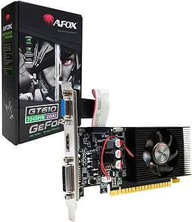 Placa de Vídeo NVIDIA Afox GeForce GT 610 2GB DDR3 64 Bits Low Profile (VGA, DVI, HDMI)