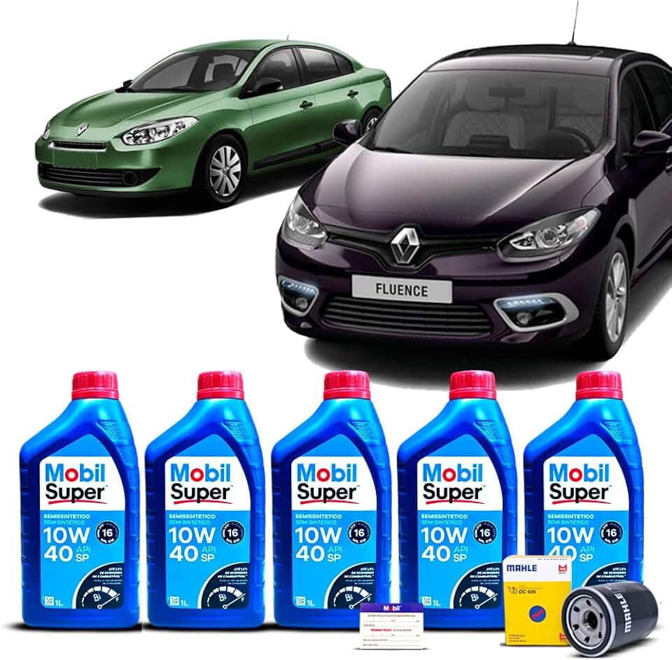 Kit Troca de Oleo 10w40 e Filtro Fluence 2.0 16v 2011 a 2018 (CVT/Manual)