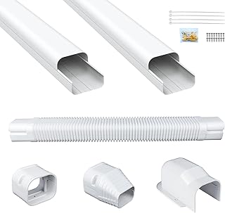 Powrocket 3 inch 9 Ft Mini Split AC Line Set Cover Kit,Decorative PVC Pipe Line Covers for Ductless Mini Split Air Conditioners and Heat Pumps,White