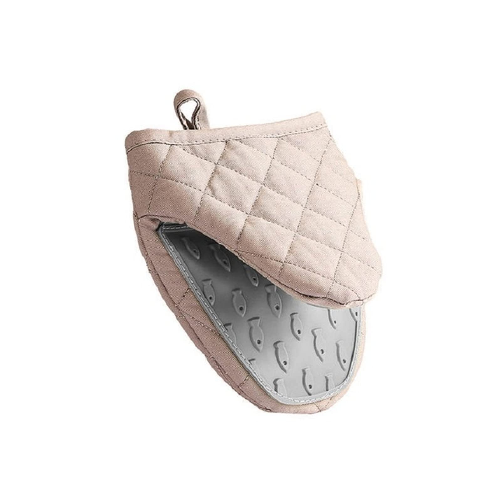 Backhandschuhe ofenhandschuhe Silikon-Baumwollofenhandschuhe Isolierhandschuhe Küche Kochen Mikrowellenofen Handschuhe Isolierung rutschfeste Handschuhe Verdickung Backhandschuhe(Grey 1pc)