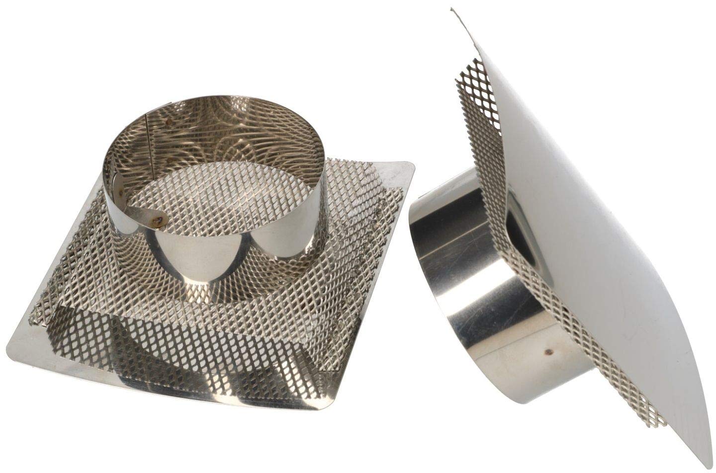 KOTARBAU® Kratka wentylacyjna wypukła z siatką metalową Ø 100 mm stal nierdzewna matowa