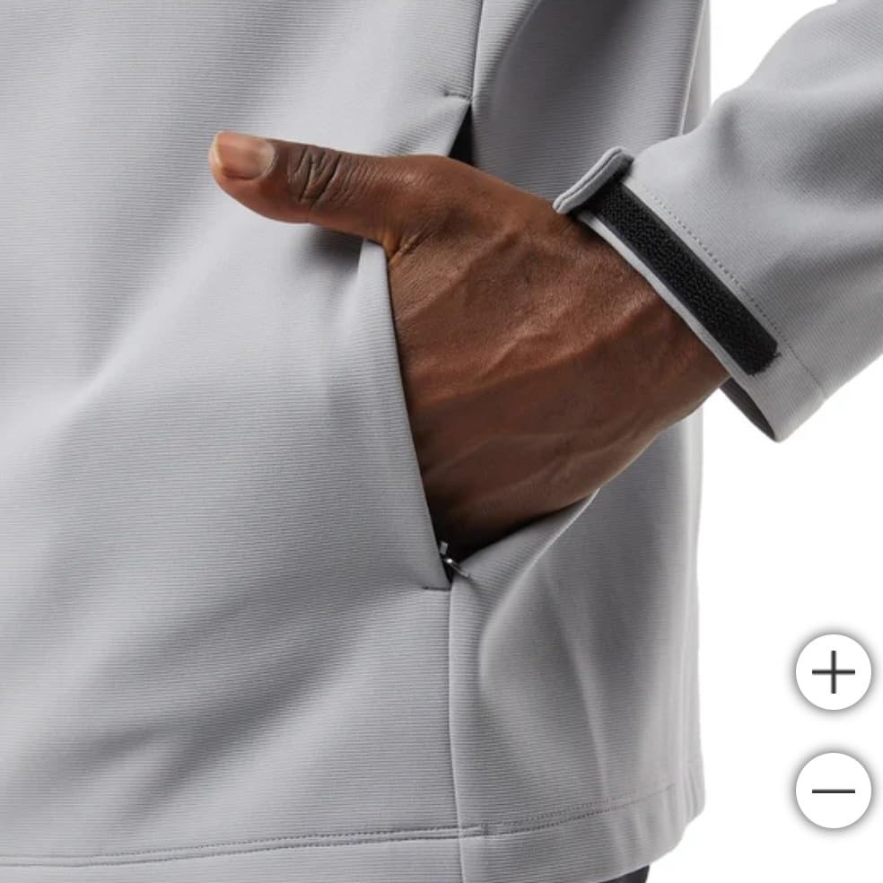 32 Degrees Men's Full Zip Jacket – Regular Fit, Outdoor Casual, Adjustable Cuffs, Stand Collar, Brushed Interior, Active Zip Coat (Gray, M)4