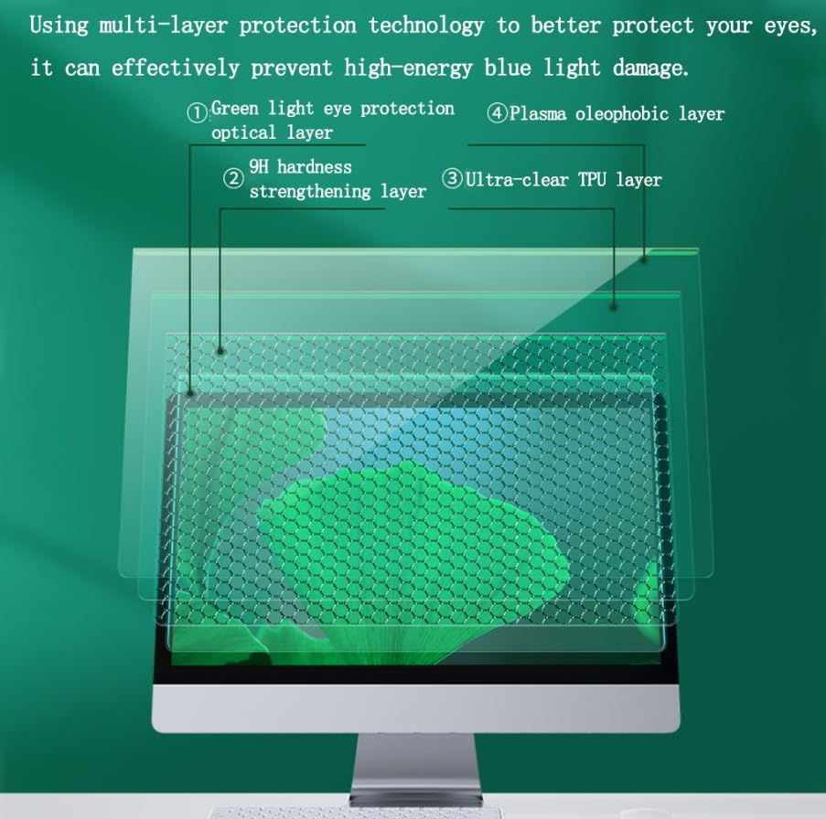Luminexia Pellicola Protettiva per Monitor 17-27 "per Computer Desktop,Filtro Luce Anti-Blu,Pellicola Filtrante Anti-Ultravioletta per Protezione degli Occhi,per Programmatori,Amanti Gioco