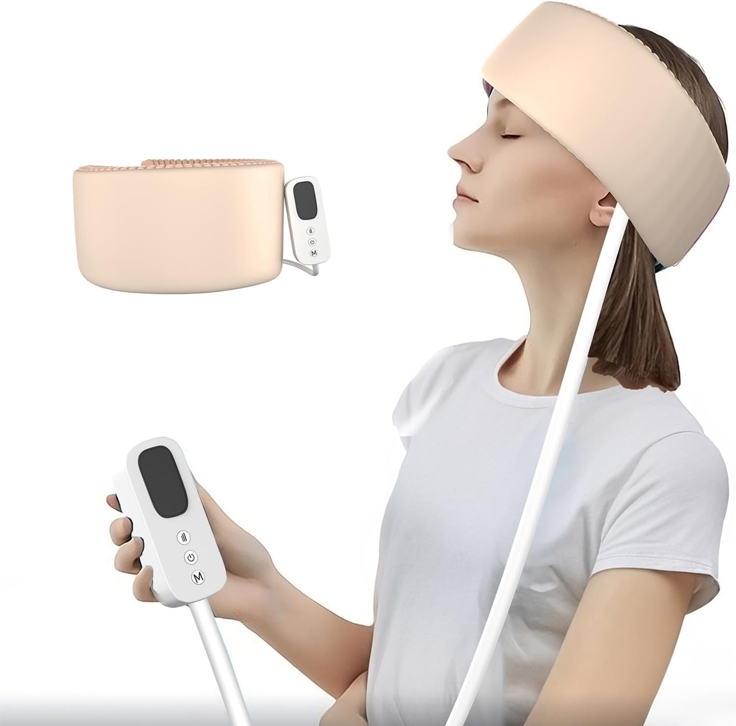 Lifelong Wireless Head Massager (LLM936) – Corded Electric Portable Device With Vibration, Kneading & Air Compression Modes, Adjustable Intensity – Ideal For Home, Office, Athletes & Elders, White