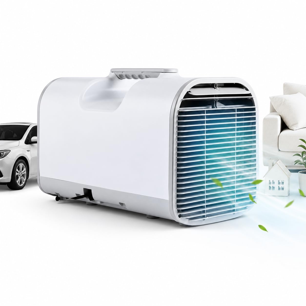 pedenencelia 4800 BTU Tent Air Conditioner, Portable Air Conditioner, 4-in-1 Camping AC Unit with Cooling Fan Sleep Dehumidifier, AC/DC Ready, APP Remote Voice Control, Quiet for RV Truck Van