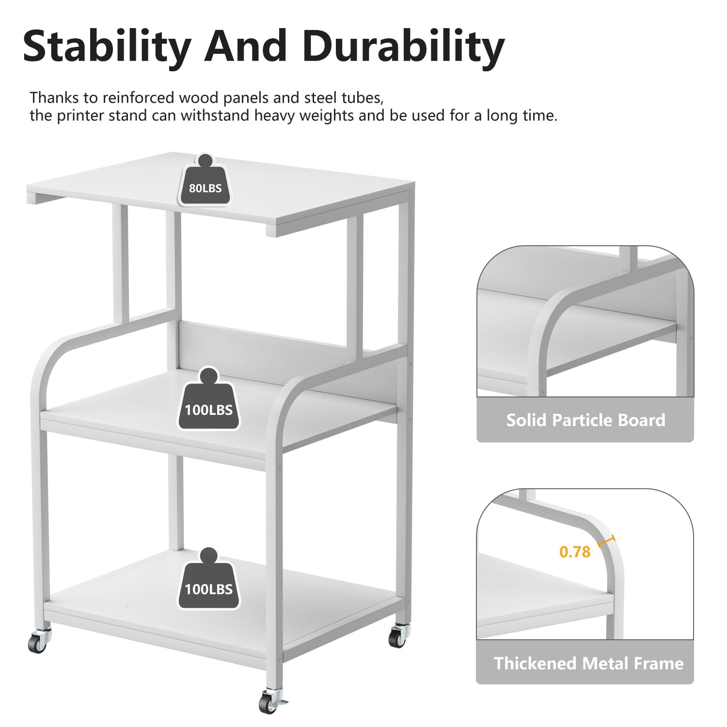 Printer Stand Large Tier Printer Table With, 51 OFF