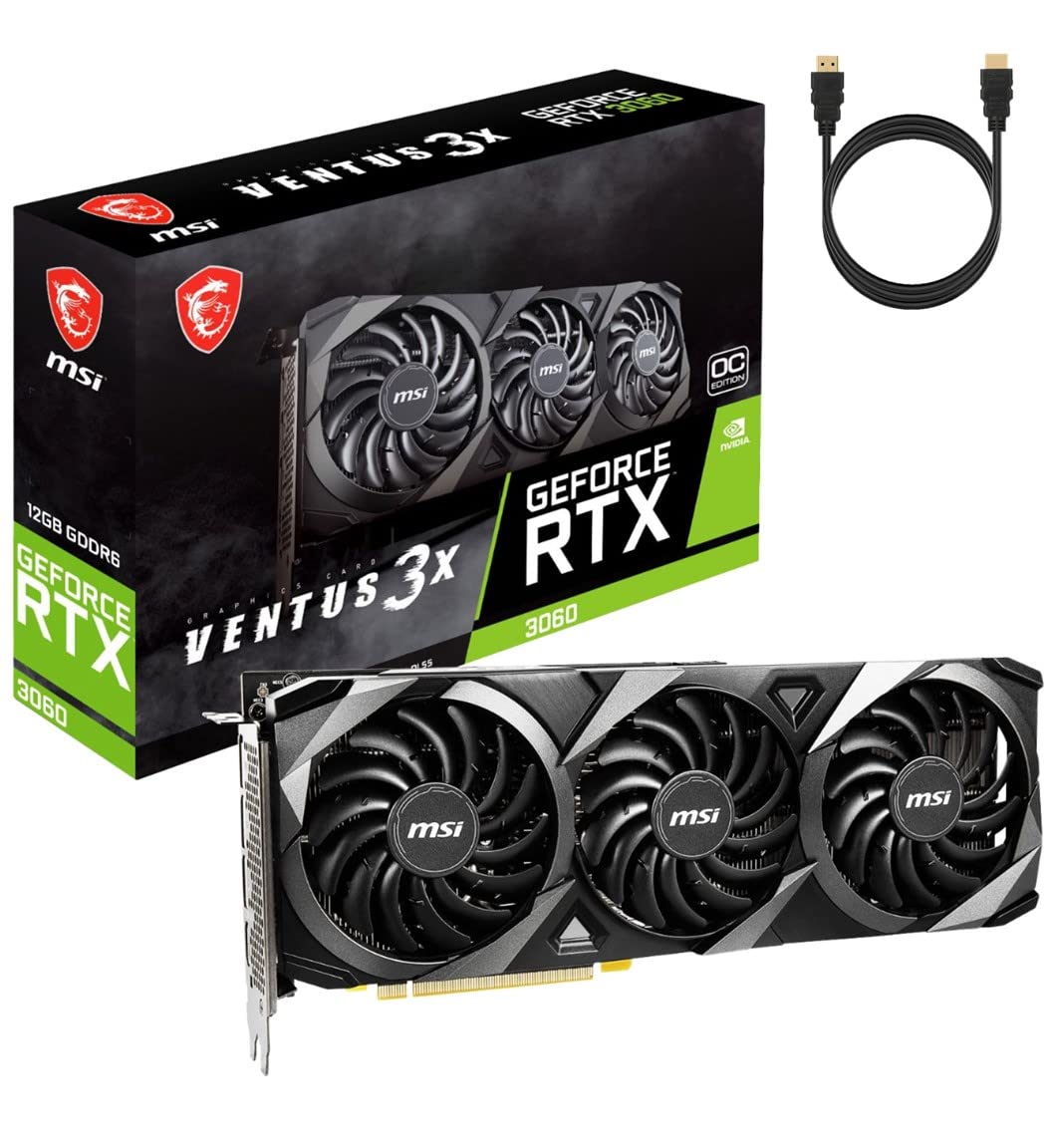 MSI NVIDIA GeForce RTX 3060 Ventus 3X OC Torx Triple Fan Graphics Card 3584 CUDA Cores 12GB GDDR6 19