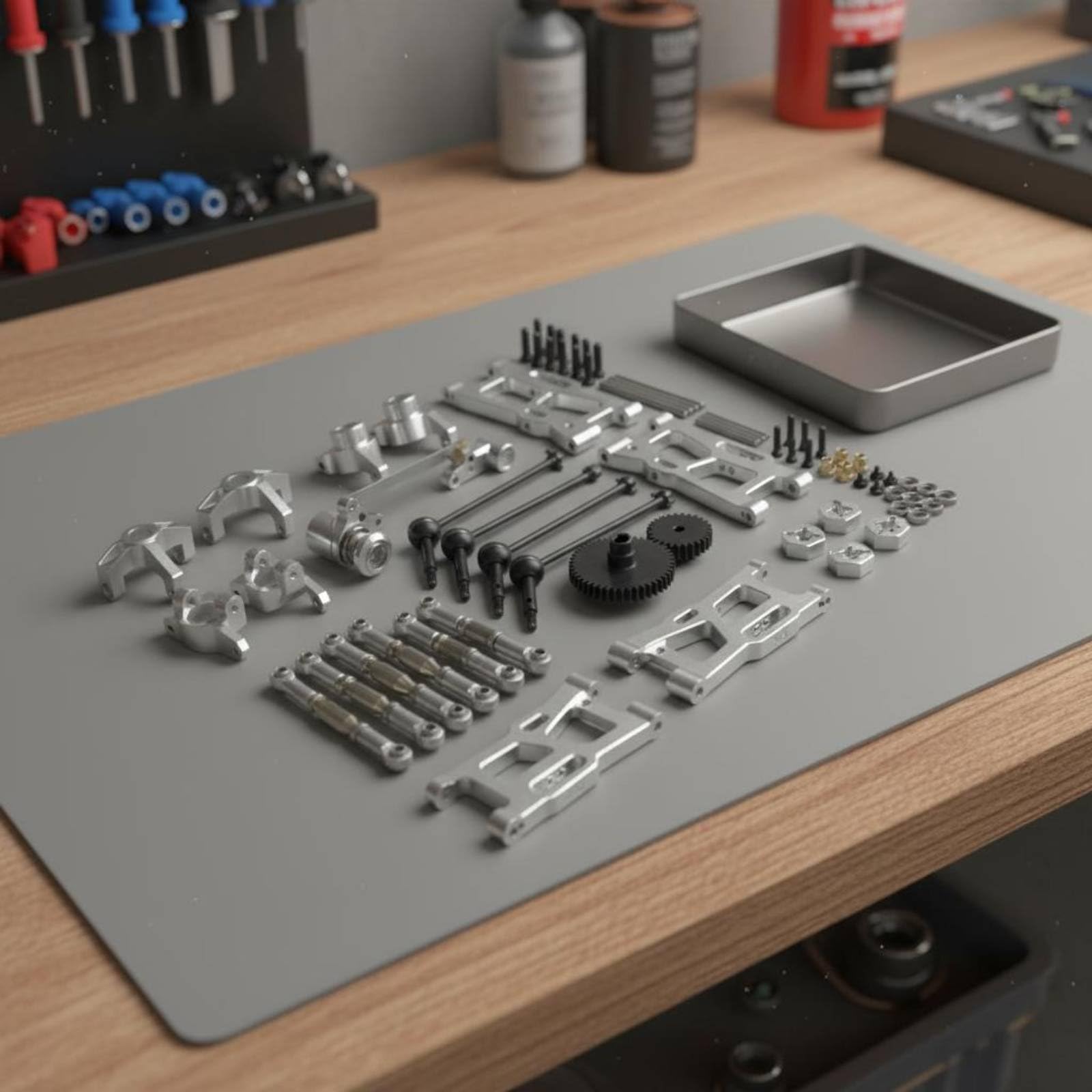 Industrial Vehicle RC Auto Tuning Teile set Reparaturkit Aufrüstkit Ersatzteile Metallkomponenten Kompatibel mit Wltoys 1/12 Und 1/14 für Hobbywerkstatt Rennstrecke Hinterhoffahrten , color to 3