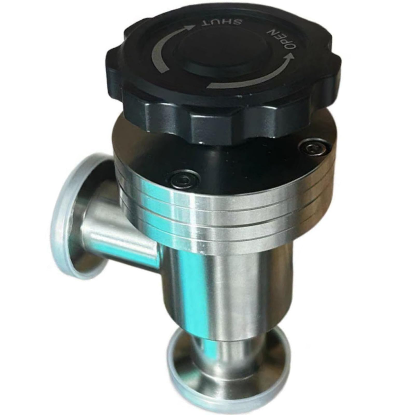 1 válvula aislante de fuelle de vacío de ángulo recto KF-40 de 90°, deflector de tres vías SS304 de alta conductancia, perfecto para uso industrial y de laboratorio y eficiente