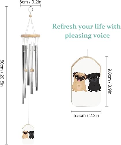 Miniatura 2 de Divertidos carillones de viento conmemorativos para perros con 6 tubos de aleación de aluminio, campanillas de viento, regalo para patio al aire