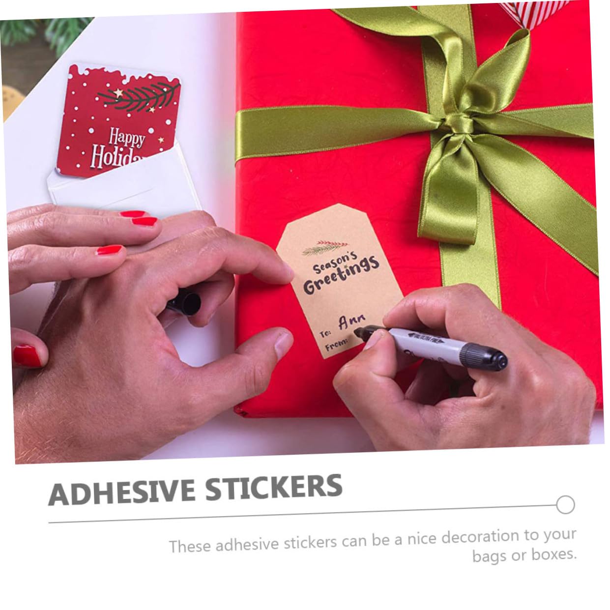 SHINEOFI 2 Set Adesivi Natalizi Etichette Adesivi Da Imballaggio Per Buste Di Ringraziamento Per Sacchetti Di Caramelle Di Natale Per Buste Di Biglietti Di 2 * 2