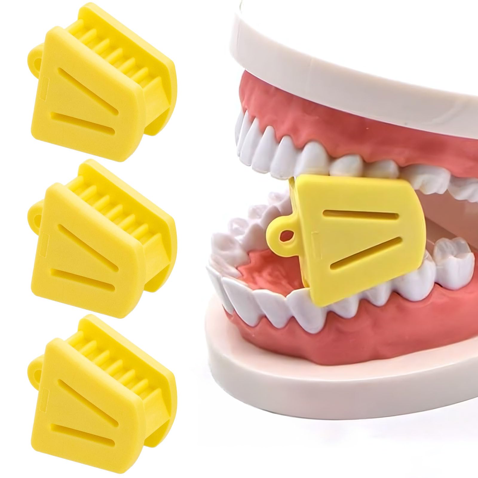 3PCs Dental Grade Silicone Bite Blocks Mouth Props Multi Size by VASTMED | Dental Bite Blocks Mouth Opener for Child Kids Adults for Teeth Cleaning