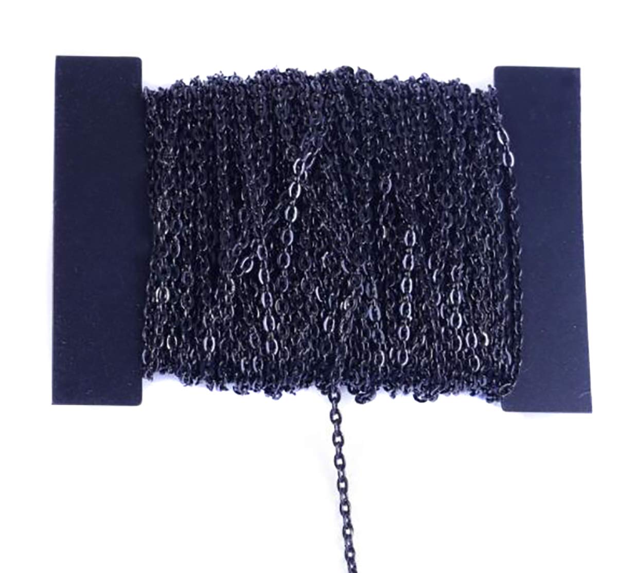 Cadena De Eslabones Trenzada De 10 Metros (Negra, 2x3 Mm) Para Joyería DIY - Collares, Pulseras, Accesorios