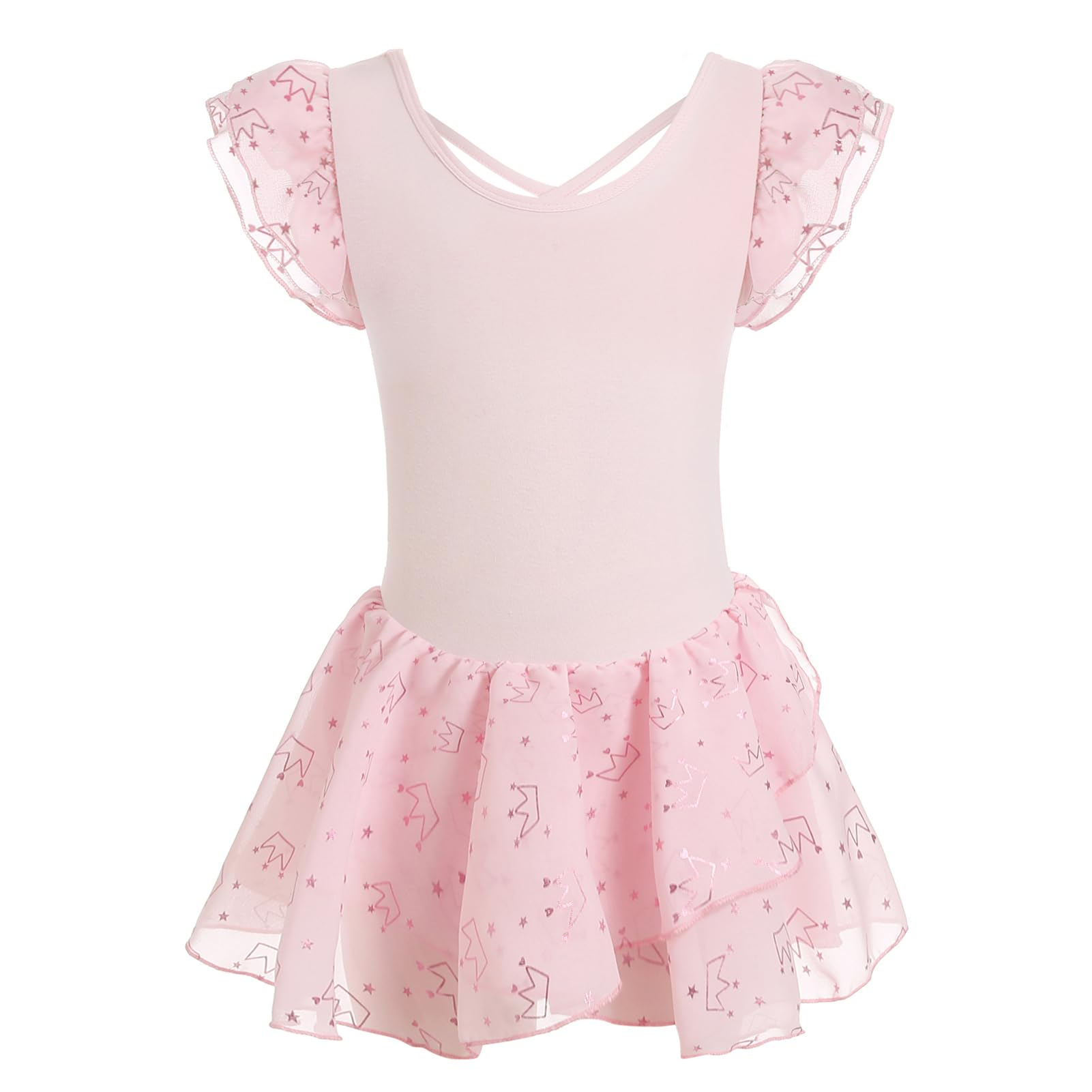 Phineein Leotardo de ballet con falda para niñas, vestido de baile brillante, tutú elegante, Princesa rosa , 8-10 Years