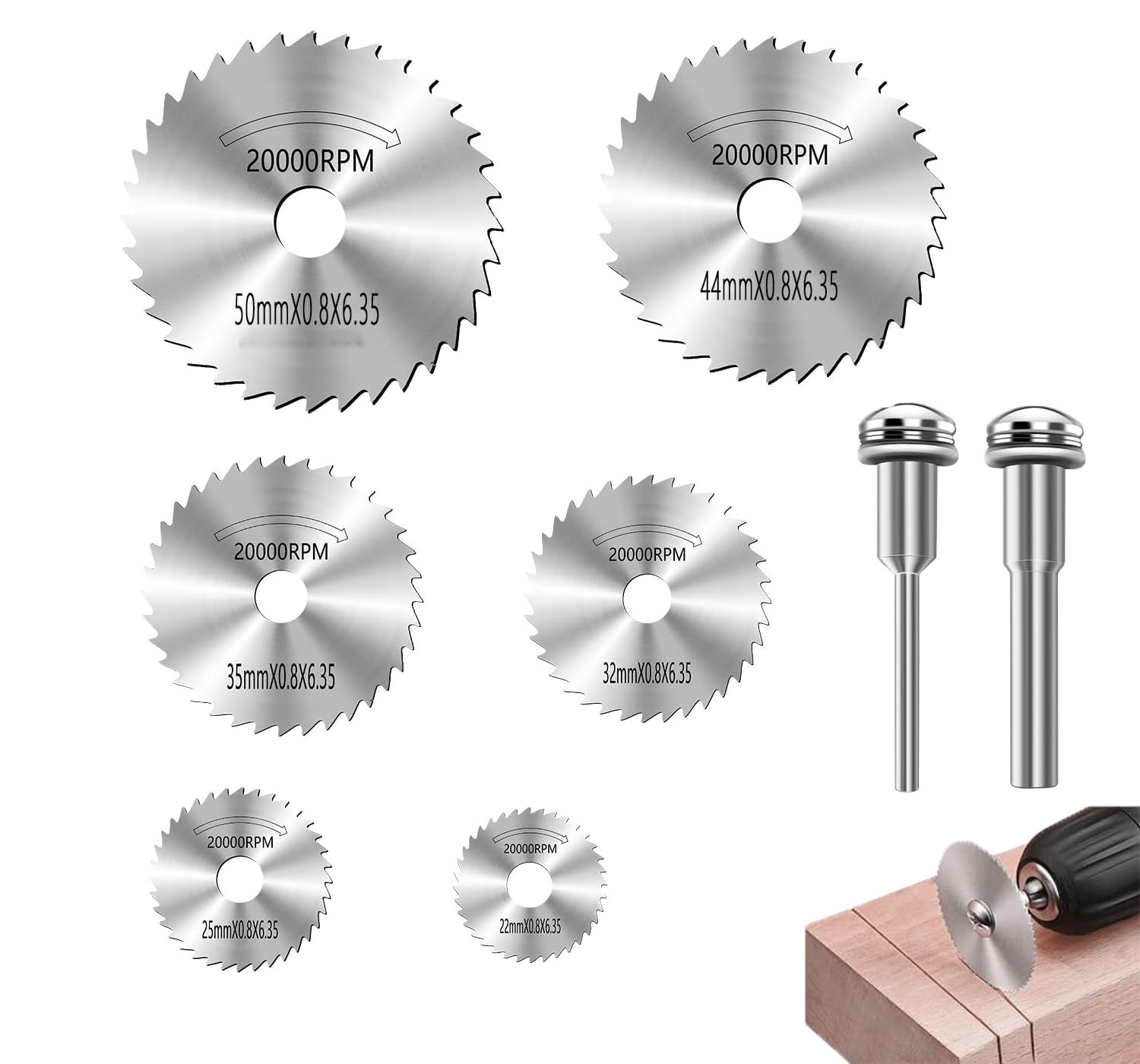 Hoja de sierra circular acero 8 piezas para madera plástico metal herramientas multifuncionales