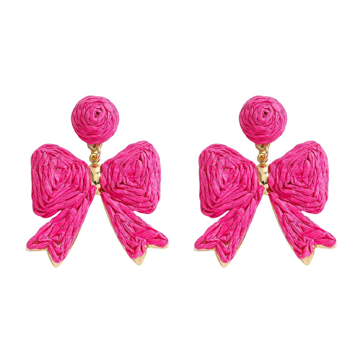 Multicolor Raffia Dangle Earrings for Women, Handmade Multiple Styles Coconut Tree Flower Palm Leaf Boho Tropical Drop Earring for Summer Vacation