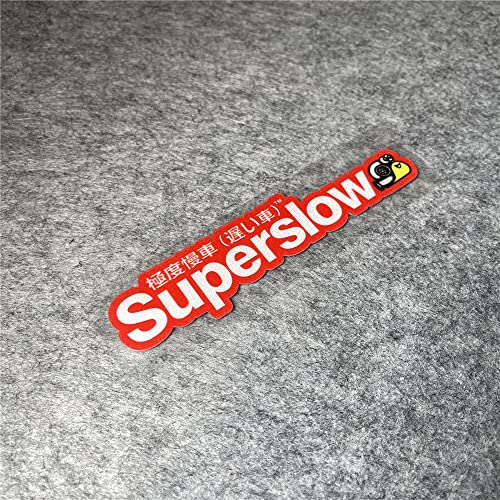 Image of Car Styling Sticker for Japanese Superslow Snail Creative Words Auto Oil Tank Window Body Vinyl Computer Case Motocross Decals (E 13x3cm red 2PCS)