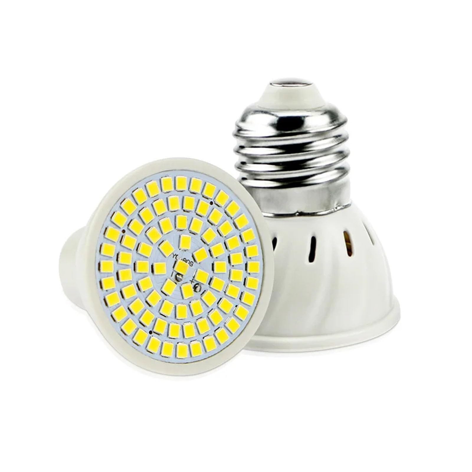 Générique Żarówka LED GU10, E27, E14, 220 V, 240 V, 48, 60 lub 80 LED, reflektor 2835 SMD, oświetlenie (ciepła biel, E14_48 LED)