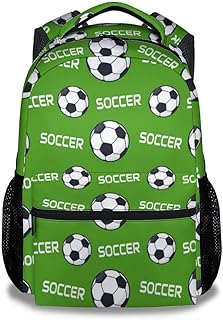 PoshWrap Soccer School Backpack for Girls, Boys - 16 Inches Green Backpacks for Teens - Lightweight Casual Bookbag for Middle School