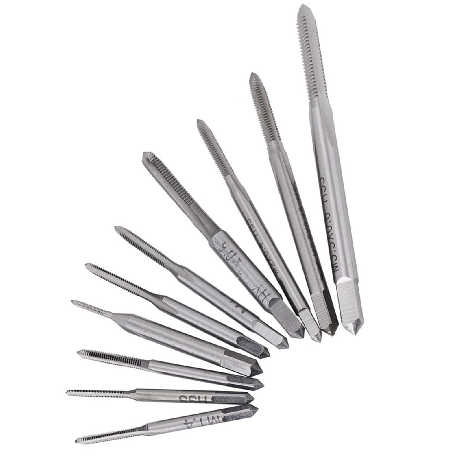 10pcs Machine Hand Tap Threading Taps High Speed Steel M1 to M3.5 Set for Smooth Tapping Experience with Standard Thread Design