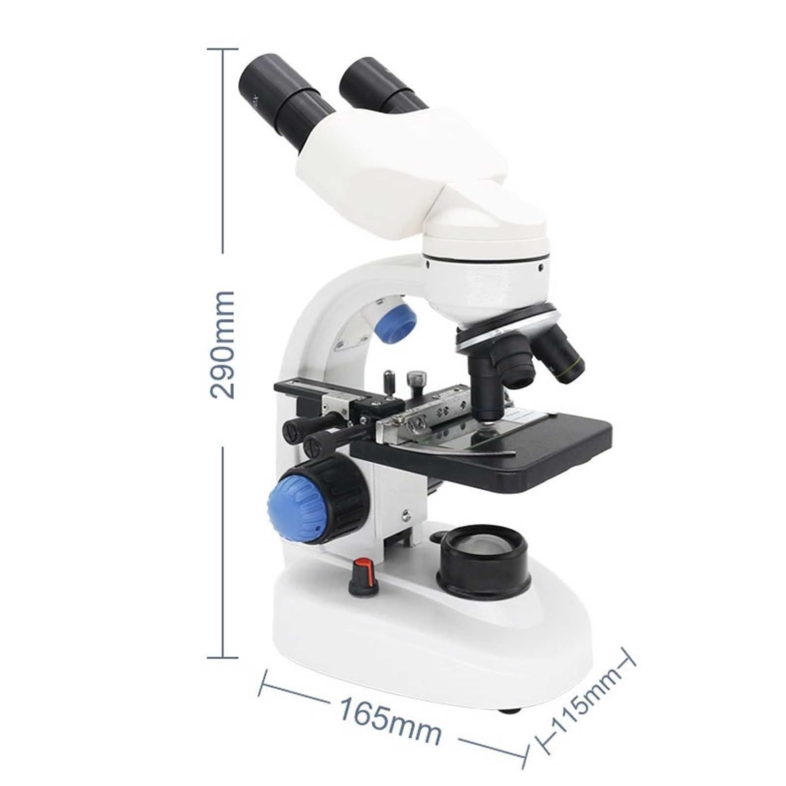 Microscopio Compuesto De 2 Piezas, Microscopio De Laboratorio Profesional 40x-1000x, Oculares Wf10x Y Wf25x, IluminacióN Led Dual Y Platina MecáNica De Dos Capas, Microscopio Para Adultos,White
