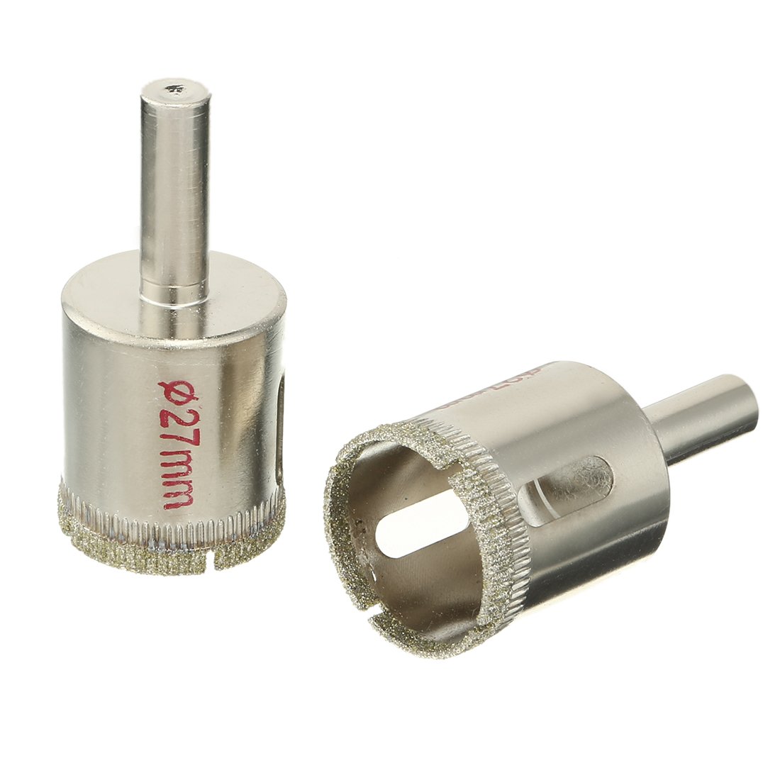 Aexit 2Pcs 27mm Hole Saws & Accessories Diamond Particles Coating Tip Hole Saw Drill Bit Hole Saw Sets for Glass
