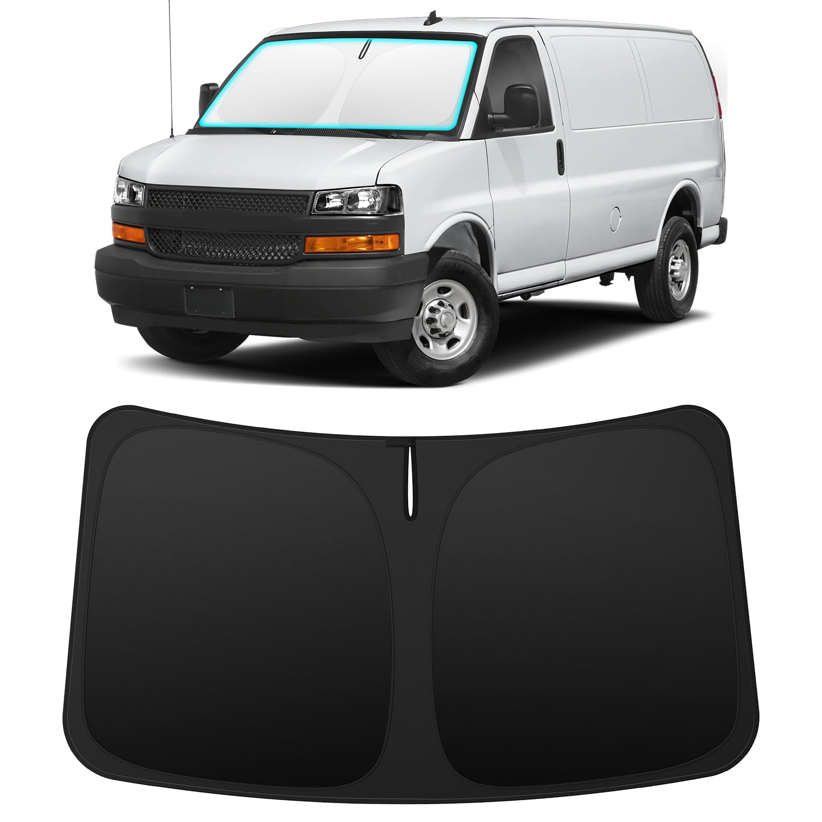 INSAUTO Custom Fit Windshield Sun Shade for Chevrolet Express 1995-2026