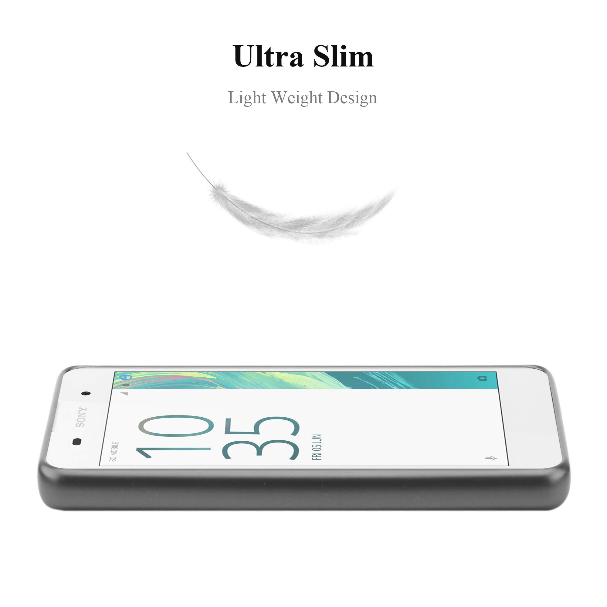 Cadorabo Cover In Silicone TPU Per Sony Xperia E1 - Grigio Metallizzato - Sottile E Antiurto