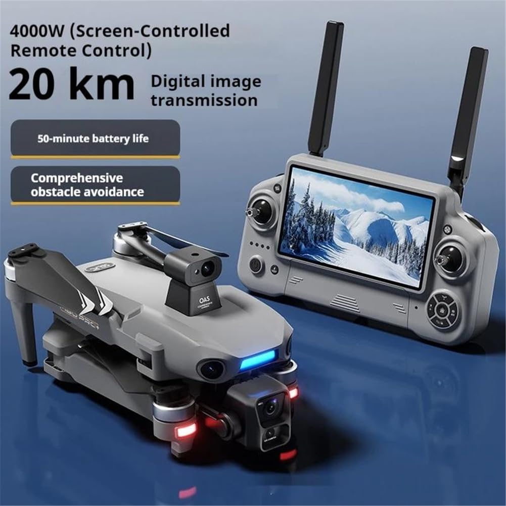 Triple Battery,Drone Professionale s880 p7 Max con Controllo su Grande Schermo, Trasmissione di Immagini a Lunga Distanza di 12 chilometri, Gimbal a 3 Assi