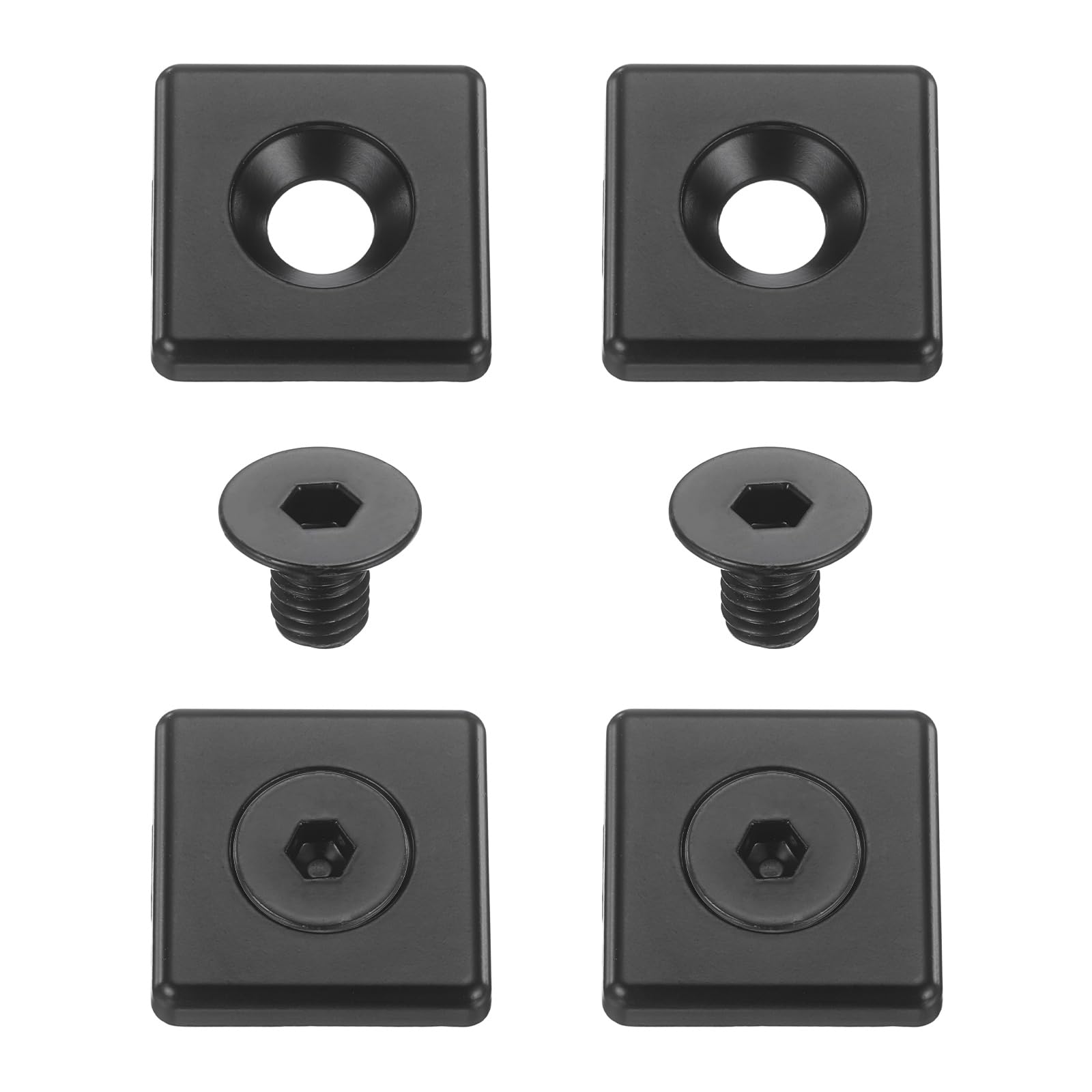 sourcing map 4Pcs Profile End Cap, Zinc Alloy 3030 Series EU Standard T-Slot Aluminum Extrusion End Cap Bracket with Screws for Storage Rack, Black
