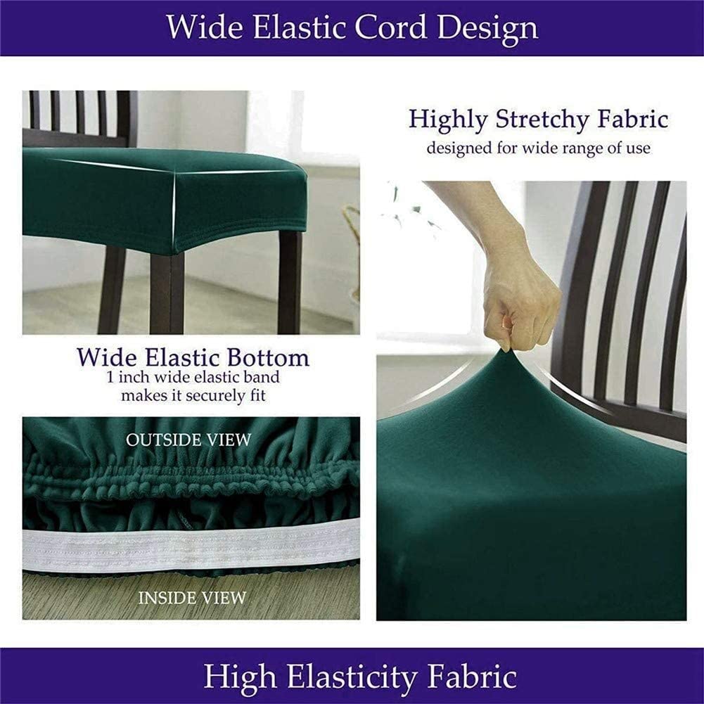 Fundas de Asiento de Silla de Comedor de Terciopelo Fundas de Cojín Tapizadas para Silla Elástica Fundas de Asiento de Silla Súper Suave Protector para Cocina Hotel Boda