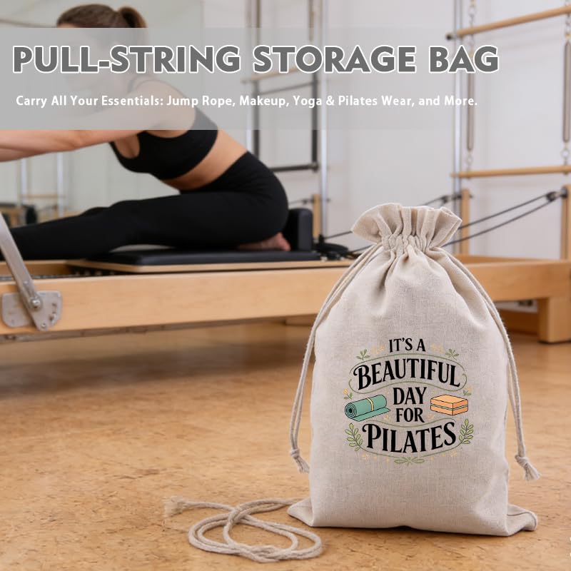 Pilates Lovers Drawstring Bag for Pilates Gifts for Pilate Teacher Instructor Pilates Workout Gym Exercise Gifts Yoga Pilate Gear Storage Pouch Bags 7.8 * 11.8 Inches