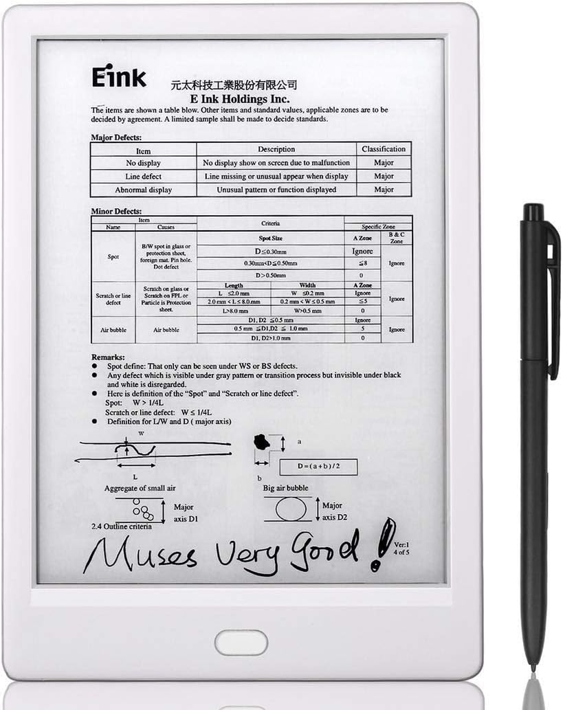 Muses E-reader,free leather case screen protector smart ebook reader 7.8''(14041872)E-Ink Carta Touchscreen 8 Core 1.5GHz, Built-in Audible 32GB Storage Android 6.0 Convert Handwritten Notes
