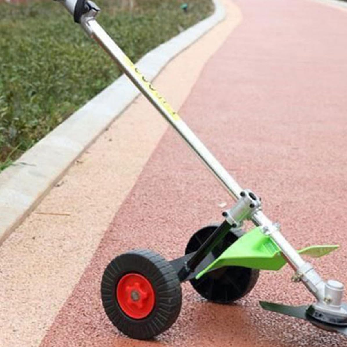 Juego de 2 Ruedas de Soporte de Hierro, Accesorio para Desbrozadora que Reduce la Fatiga en Jardinería
