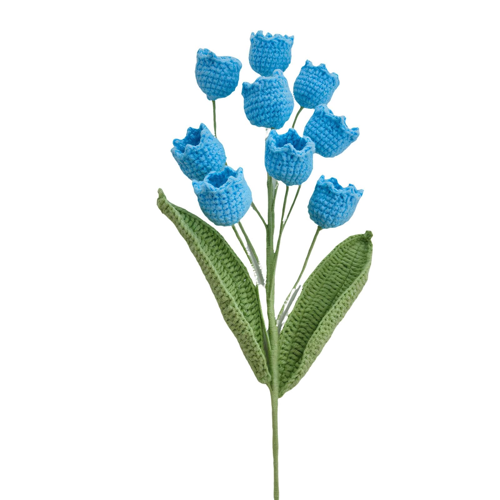 YWLUUOO 9Pieces Artificial Crochet Lilies of the Valley Bouquets Wool Flower for Home Decors Gift Wedding Centerpieces Wool Flower