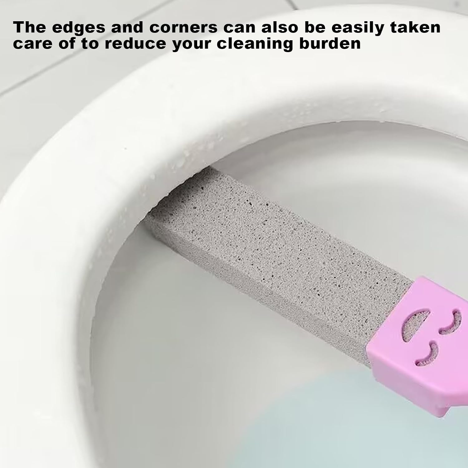 Pumice Stone Toilet Cleaner - Handle Attached Hard Stain Remover for Bathroom | Gentle on Porcelain with Effective Mineral Deposit Removal, Portable Grip for Efficient Cleaning, Reusable Toilet