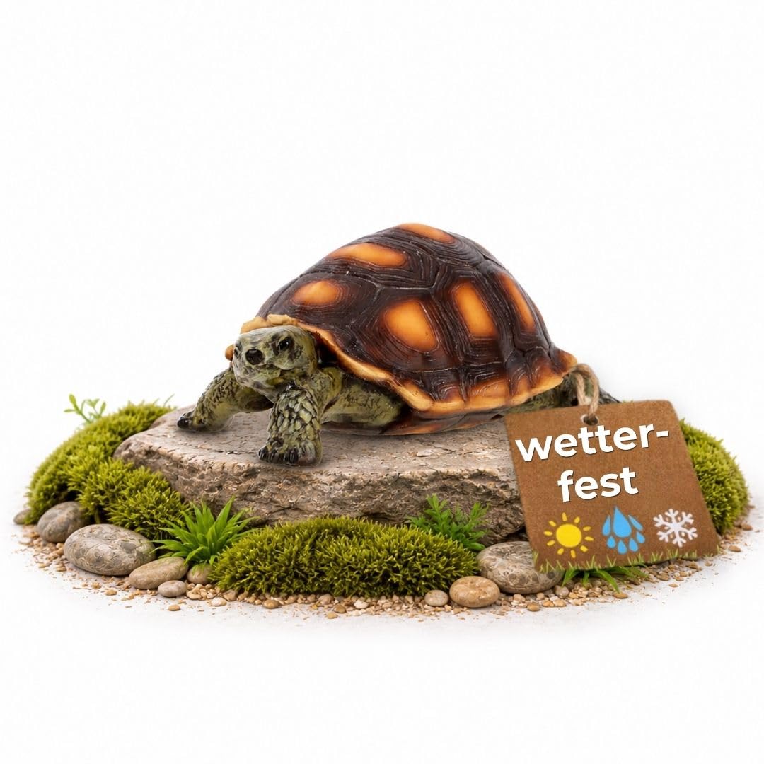 Petite figurine de jardin tortue – Décoration de jardin en polyrésine pour jardin, terrasse et balcon – Résistante au gel et aux UV – Figurine animale pour l'intérieur et l'extérieur