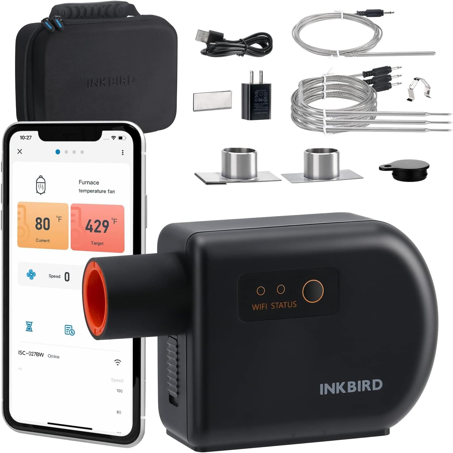 INKBIRD ISC-027BW Wi-Fi Bluetooth BBQ Smoker Temperature Controller